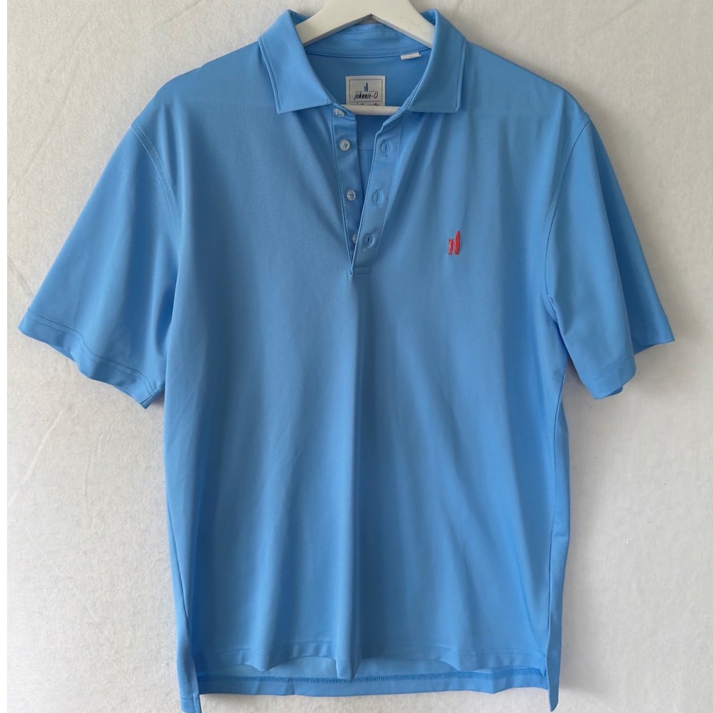Johnnie-O Mens Fairway Polo Shirt Malibu Blue JMPO4300 Stretch Golf Top Size M